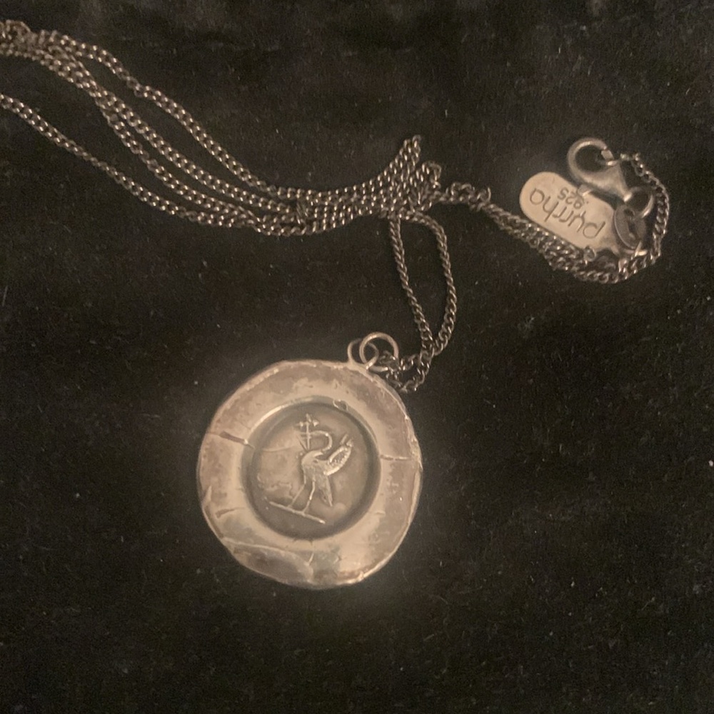 Pyrrha talisman stork necklace